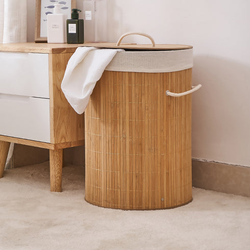 Bamboo Folding Laundry Basket